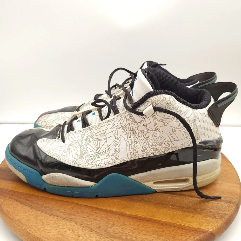 Nike Air Jordan Dub Zero White Mens Size 14 Black Blue Laser Cut 311046-102 2005